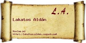 Lakatos Aldán névjegykártya